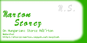 marton storcz business card